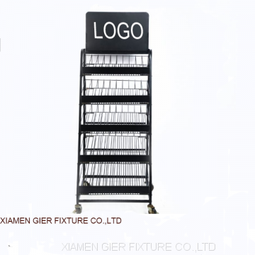 Supermarket Flooring Stand Metal Wire Bread Display Rack photo-2
