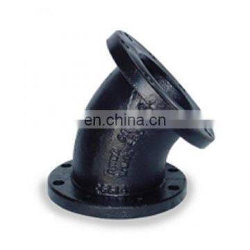 ISO2531 Potable Waterworks Pipelines Ductile Iron double flange 45 degree elbow bend