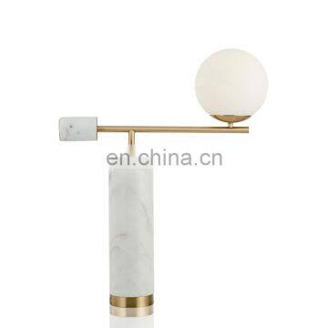 Modern Glass Ball Marble Base Table Lamp For Living Room photo-7