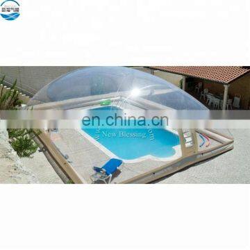 Factory customized big mobile waterproof inflatable transparent dome tent/ waterproof clear swimming pool cover