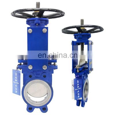 Bundor Handwheel DN50-400 WCB Knife Gate Valve PZ73X-10C dimensions knife gate valve