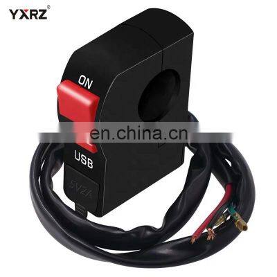Wholesaler Waterproof Handlebar ON OFF Button Modified Motorcycle Switch With USB Charger