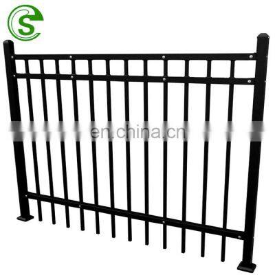 Black color steel fence supplier decoration iron fence with flat top