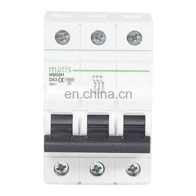 Latest technology durable safe material easy to operate Matis MM50H-3P 380V 50/60hz electrical mini circuit breakers