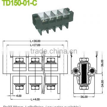27mm Perforation Terminal Blocks Panel Terminal Blocks With Cover 150A photo-2