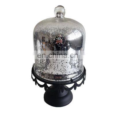 Halloween metal halloween ghost hanging metal lantern candle holder glass cake holder