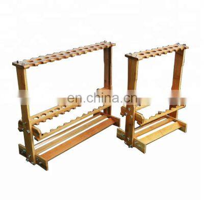 Wholesale 12holes-26holes fishing rod display stand, wooden fishing rod rack, fishing rod rack