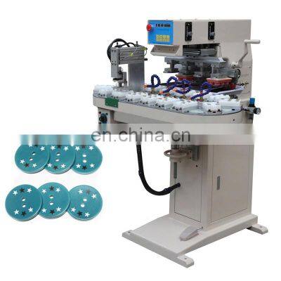 cloths buttons logo rapid test ink cup silicone tampografia turntable 4 colours pad printer machine with conveyor