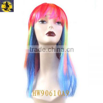 Most Welcomed Long Colorful Party Wig with Bang