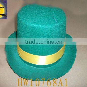 Green Felt Brazil Top Hat with Yellow Ribbon