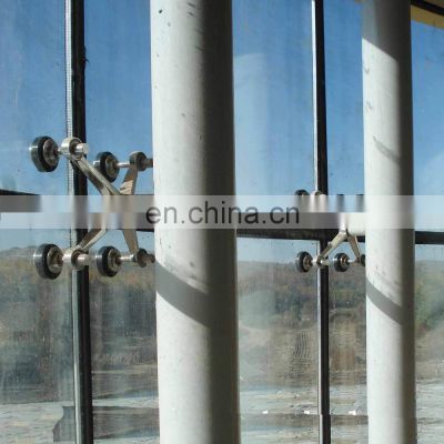 Commercial construction frameless reflection double glass spider system curtain wall