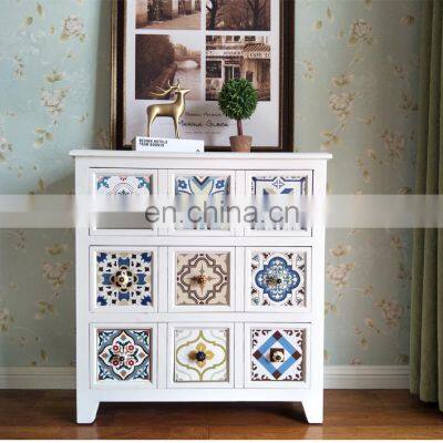 Painted Natual Wooden Cabinet With 5 Drawers Living Room Furniture photo-3