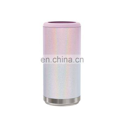 Slim Sublimation Blank Custom Printed Glitter Asobu Metal Can Cooler Insulated Stainless Steel photo-5