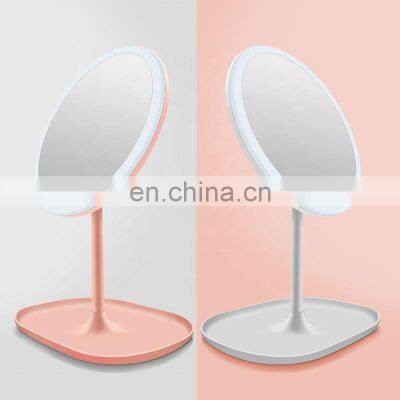 Светодиодное косметическое зеркало с индивидуальным подбором цвета. Органайзер для косметики с зеркалом с светодиодной подсветкой, настольное косметическое зеркало photo-3