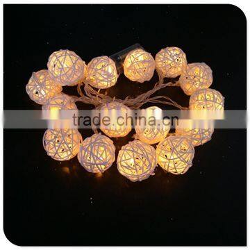 warm white 15LED ratten ball light 3V indoor hanging light