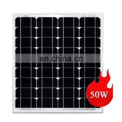 bulk price all black 50W solar power cell panel high efficiency bipv mono photovoltaic solar panels