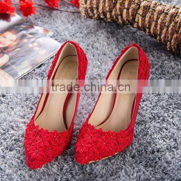 C89301A fashion lady wedding shoes bride shoes red high heel wedding shoes