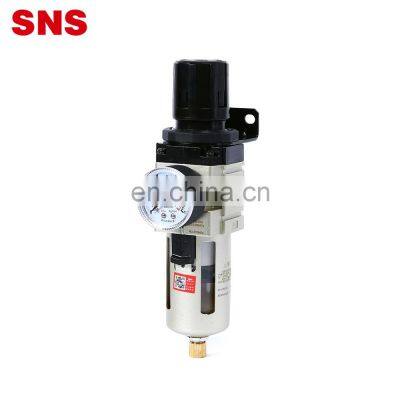 SNS pneumatic AW Series air source treatment unit air filter pressure regulator with gauge