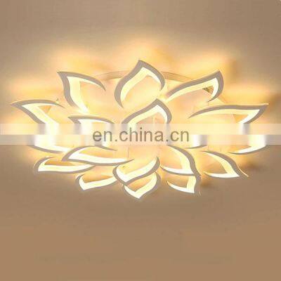 Modern Living Room Bedroom Remote Control Home Flowers Chandelier LED Light Fixtures