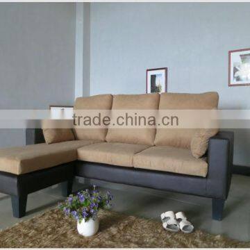 Leather & Fabric Corner Sofa