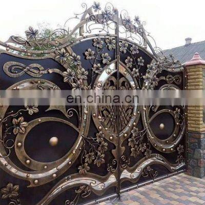 Nigerian Luxury Modern Metal Wrought Iron Security Front Outside Motorised Sliding Powder Coated Main Gate in India