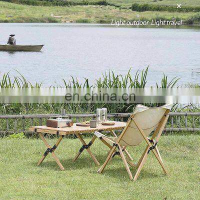 Outdoor Furniture Fishing Chair Wood Grain Aluminum Portable Folding Camping Chair photo-2