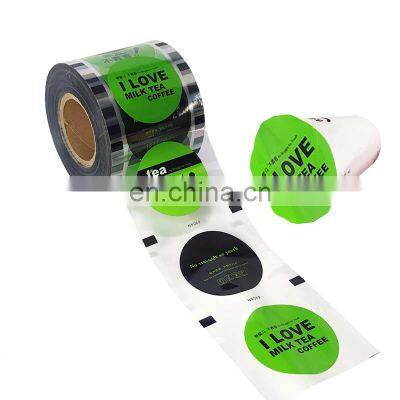 wholesale custom canada popular bubble tea lid pp plastic cup printing easy peel jelly sealing film lids roll for fruit juice