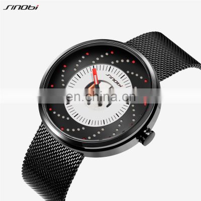 SINOBI mens luxury watch Luminous Pointer Man Wristwatch S9798G Hollow Out Dial Creative Dial jam tangan pria