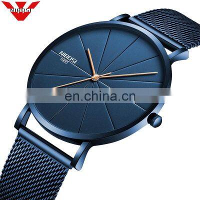 NIBOSI Simple Watch Men & Women Watch Luxury Famous Top Brand Dress Waterproof Ultra Thin Quartz Watch Milanese Band Wristwatch