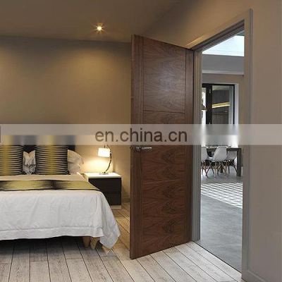 House bedroom office flush hotel soundproof door walnut prehung solid core wood modern flush apartment door