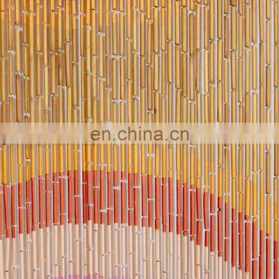 Beautiful High Quality Rainbow Bamboo Beaded Door Curtain Cheap Wholesale Beaded Painted Door Curtain Vietnam Supplier