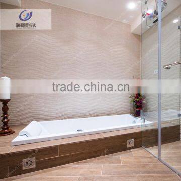 Customized bathroom stone wall design