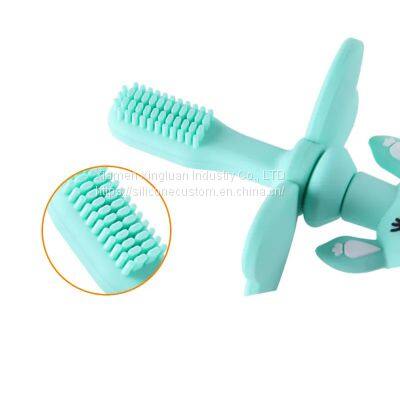 Wholesale Cheap Green Soft Silicon Replace Head Silicone Baby Toothbrush photo-3