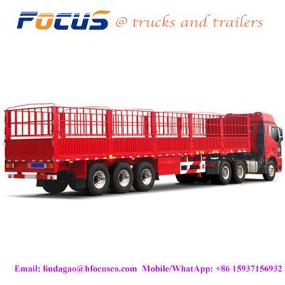 3 Axle 40-60t Payload Stake Semi Trailers for Cargo Transport,Flatbed Trailer With Stake