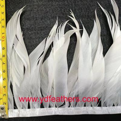 Stripped White Goose Plume Feather Fringe