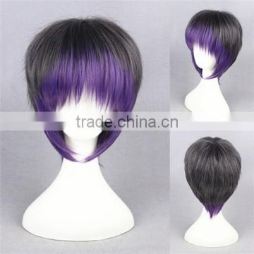 High Quality 35cm Short Straight Color Mixed Synthetic Anime Lolita Wig Cosplay Costume Lolita Hair Wig Party Wig