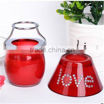 Red Glass Votive Shade Lamp Candle Holder for Wedding