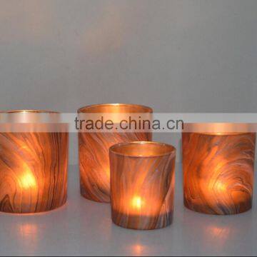 2015 new design stone Retro cheap glass tealight candle holders votive colored glassware