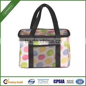 2014 Latest China lovely dotted custom insulated foldable cooler bag,foldable cooler bag