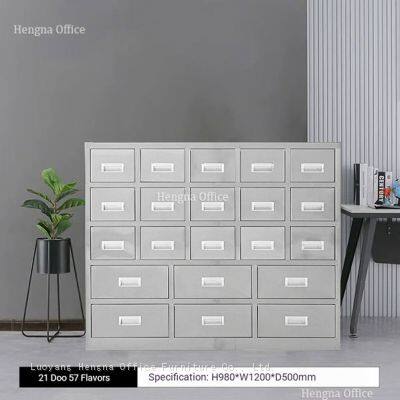 HN-HP06 Medizinische Kräuterschrank für Krankenhausapotheken, antimikrobieller Edelstahl-Schubfachschrank mit Etikettenhalter, individuelle Anpassung möglich photo-2