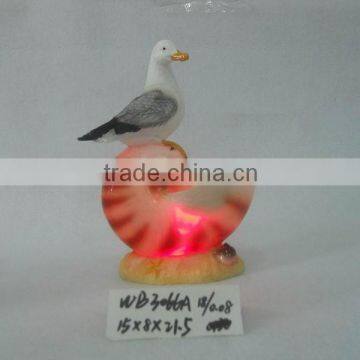 Cheap 3D Resin Seagull with LED Light for sale home decoration