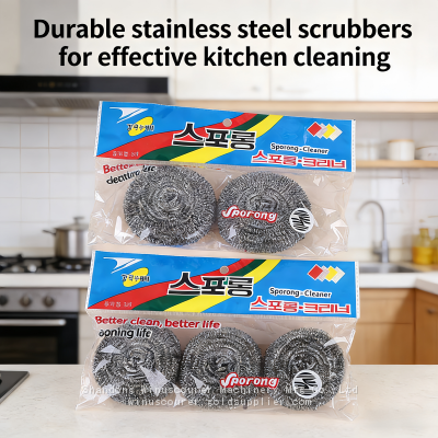 Kitchen Clean Scourer 2pcs 3pcs Pack Stainless Steel Scourer for Household Clean