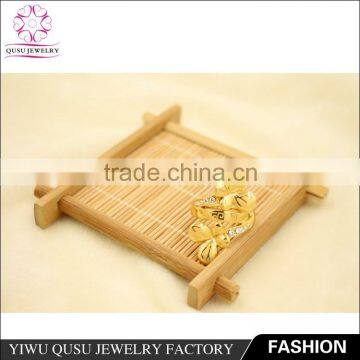 2015 Yiwu New Products Gold Plated Ring With Two Engrave Pattern Butterfly Shape photo-3