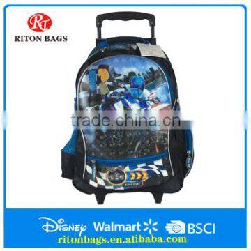The Popular Motorcycle Cheap Trolley School Bag for Kids Boys