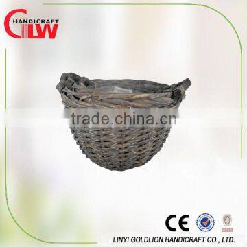 round willow basket, plastic planter , High Quality Ball Shape Willow Flower Pot for Sale