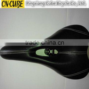 Black Comfortable Leather MTB Bike Seat Cool Bicycle Saddle