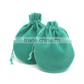 Green Velvet Gift Drawstring Pouch