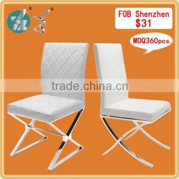 Discount Hot selling modern stainless steel cushion dining chair