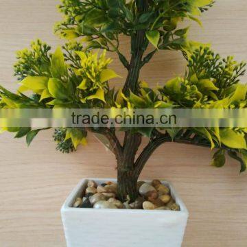 Table Small Plant Pots Artificial Grass Ball Tree