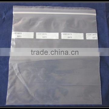 white pannel Clear ldpe zipper plastic bag